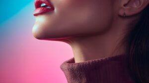 A woman getting Kybella aftercare after visiting a medical spa