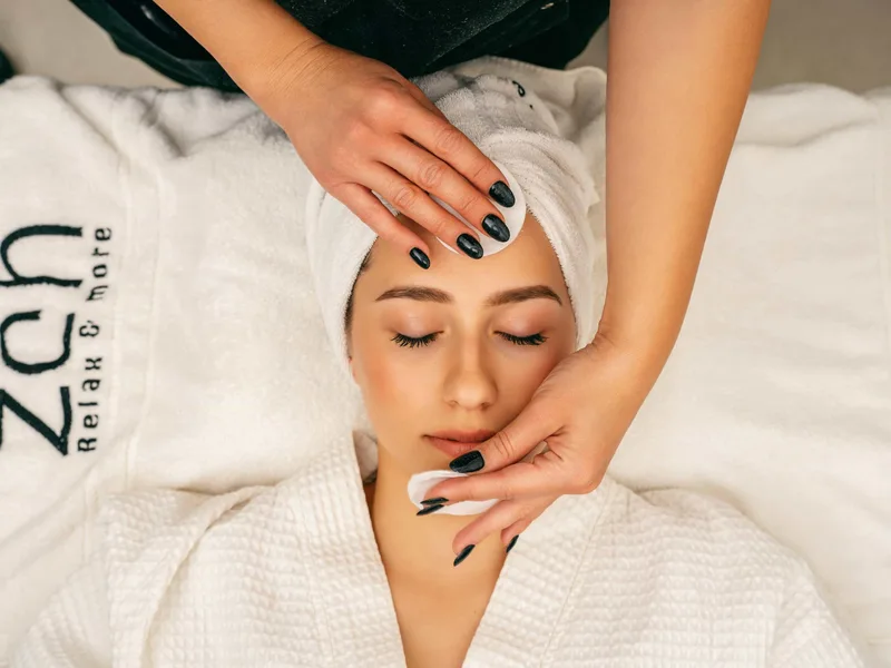 Facial massage during an anti-aging facial at a Jacksonville med spa