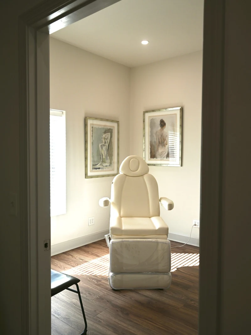 The entrance to a private treatment room at Coastal Health & Medical Spa in Jacksonville, FL, where men's facials are performed