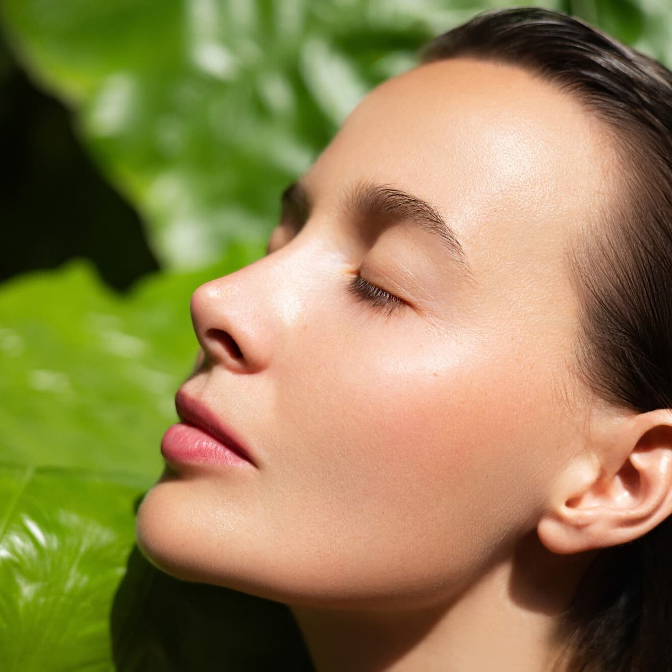 Woman feeling refreshed in her skin