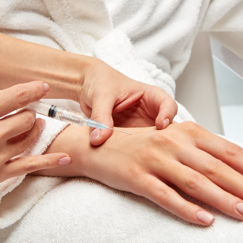 derm filler hand