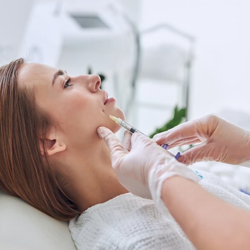 woman getting a dermal filler injection at a med spa in jacksonville