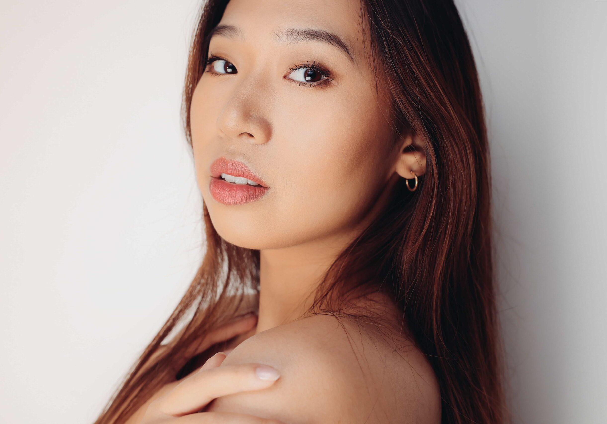 Woman happy with her cheek fillers